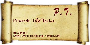 Prorok Tábita névjegykártya
